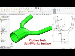 SolidWorks Surface Tutorial Clothes Fork Modeling (Filled Surface, Swept surface)