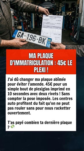 MA PLAQUE D'IMMATRICULATION : 45€ LE PLEXI !
