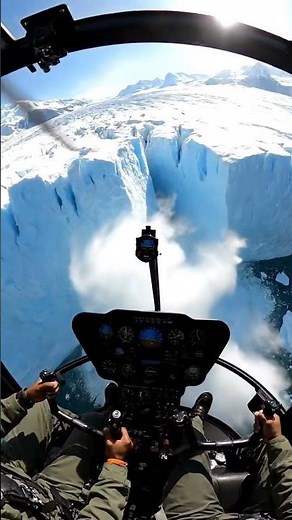 Helicopter Witnesses Massive Glacier Collapse ❄️💥