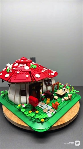 Building a Mushroom House with LEGO Pieces