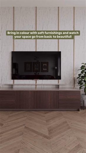 Love wood but crave colour? 🌈 Here’s how to get the best of both worlds: ✔️ Use fabrics to add vibrant hues without compromising on natural warmth. ✔️ Soft textures meet bold shades for a balanced, stylish look. ✔️ Perfect for cozy corners or statement pieces! [Living Room, Living Room Interiors, Interior Design, Home Interiors, Modular Furniture] | HomeLane