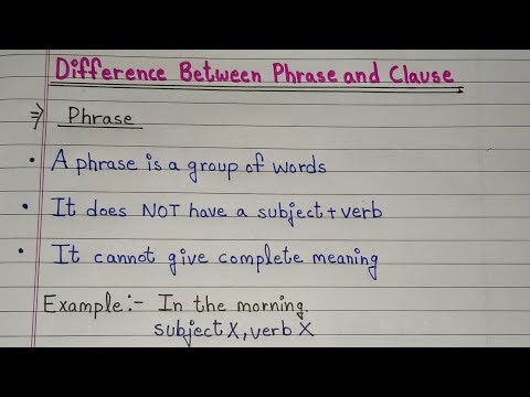 What is the difference between Phrase and Clause? | Phrase Vs Clause | Know the Difference