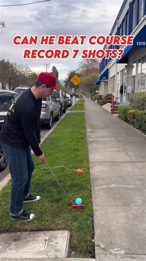 3 hole course record is 7 strokes can griff beat it? Hit bucket to score chip it in subtract that stroke off your score. | Bucket Golf