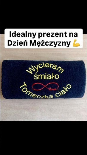 Idealny prezent na Dzień Mężczyzny 💪 Ręcznik haftowany z Twoim własnym napisem 🎁