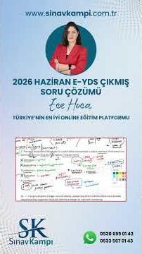 ECE HOCA İLE 2026 HAZİRAN E-YDS ÇIKMIŞ SORU ÇÖZÜMÜ