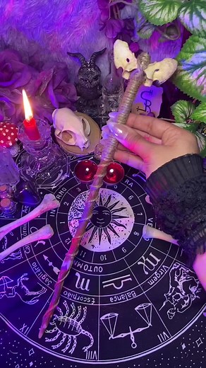 DIY wand 🪄 I decided to add an ethically sourced hip bone and a Lapis Lazuli to this wand for a little extra oomph. ✨ #wand #diy #witchcraft #magick #crafts