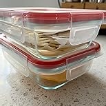 Pyrex Freshlock Glass Food Storage Container, Airtight & Leakproof Locking Lids, Freezer Dishwasher Microwave Safe, 4 Cup