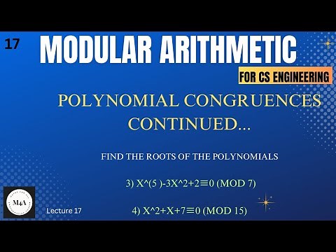 Examples on Polynomial Congruence Continued..|Modular Arithmetic||22mats101Module4||Dr. SujataT