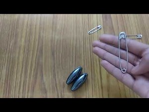 Magnetising a safety pin using Single Touch Method
