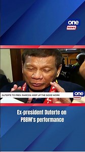 Former President Rodrigo Duterte describes PBBM’s first year in office as “very good.”