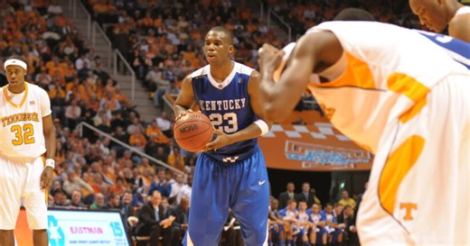 Jodie Meeks celebrates the anniversary of his 54-point game with Mark Pope and Tom Leach