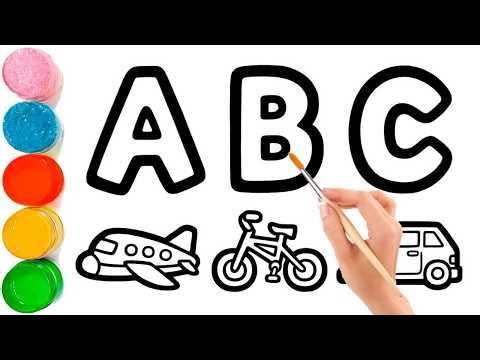 Alphabet Phonics Song // Drawing Capital Letter Alphabet A to Z for Beginners // ABC for Kids #068