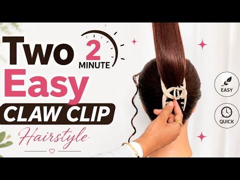 Easy claw clip bun hairstyle in two 2 minutes | Quick Hair Hack