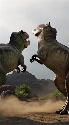 Ultimate Showdown: T-Rex Duel on the Plains! 🦖🌾
