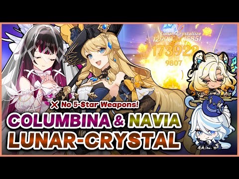 Columbina Lunar Crystallize Team Showcase | 4★ Weapons Only | Creator Server | Genshin Impact