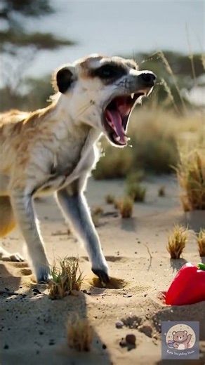 Will the meerkat eat the pepper... or will it be too spicy? 🌶️🔥