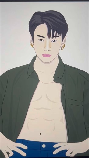 BTS JUNGKOOK DRAWING LINE ART #trending #shortsfeed #youtubeshorts