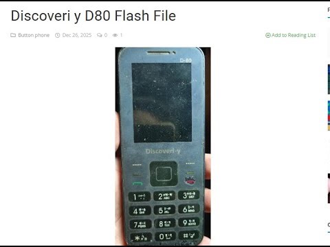 Discoveri D80 Flash File | Discoveri D80 ফ্ল্যাশ ফাইল ডাউনলোড | Discoveri D80 স্টক রোম