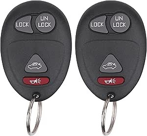 Keyless Entry Remote Control Car Key Fob Compatible with Buick Century Regal Rendezvous, Pontiac Aztek Grand Prix 2001-2007, Oldsmobile Intrigue, Replacement for L2C0007T (Pack of 2)