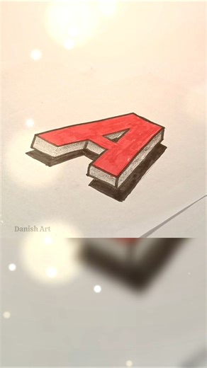 Alphabet "A" 3D Art ✍🏻 | 3D Alphabet | Illusion #pencilart #sketch #art #3ddrawing #shorts