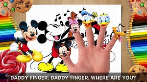 Batman Mickey Mouse and Friends Drawing Daddy Finger Family Song!