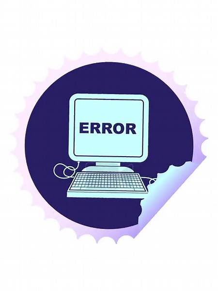 jiggle motion animation of computer error vector illustration circular peeling sticker Stock Video Footage - Alamy