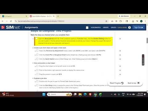 Excel 2024 In Practice - Ch 3 Guided Project 3-3 | Guided Project 3-3 - SIMnet Project #simnet
