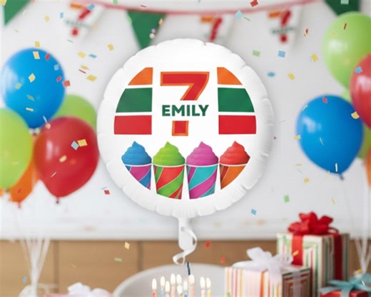 Convenience Store Slushie Birthday Helium Balloon, Customized With Any Name and Age Mylar Balloons - Etsy