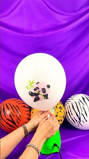 Fun popping animal balloons! #shorts