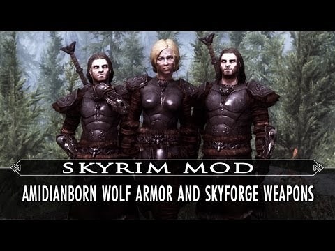 Skyrim Mod Feature: Amidianborn Wolf Armor and Skyforge Weapons