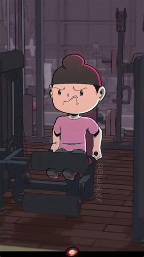 😂🏋️ Cute + 🐼Comedy Workout #gymlife #cartoon #funnyshorts
