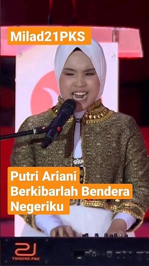 Kalo kak Putri Ariani yang nyanyi, kita pada merinding nih #berkibarlahbenderanegeriku #milad21pks