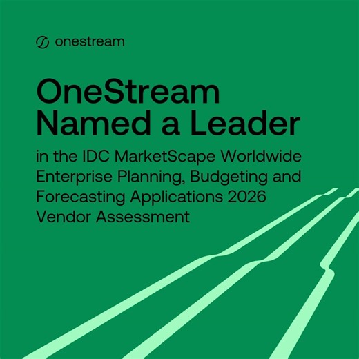 OneStream has been named a Leader in the IDC MarketScape for Enterprise Planning, Budgeting & Forecasting Applications 2026. As finance teams face faster cycles, greater volatility, and rising demand for real‑time insight, OneStream’s unified, AI‑powered platform helps deliver trusted forecasts and enterprise‑wide planning. Learn why IDC recognized OneStream as a Leader. https://bit.ly/4tVK83U #FinanceAI #TakeFinanceFurther | OneStream Software
