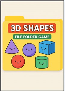 3D Shapes File Folder Game: Geometry Sorting Activity