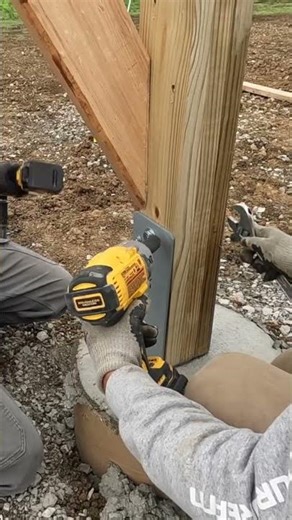 Securing Your Post Frame Column #postframe #barndominium