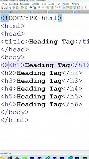 Heading tag with font color in HTML #headingtag #htmltag #ccekwithpooja #css