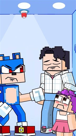 Sonic got kicked out of the elevator… Jinu and Rumi taught him a lesson #minecraft #animation