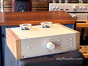 Pro-Ject Tube Box DS2 Phono Preamp w/Hybrid Design - Silver and Walnut - LAST ONE