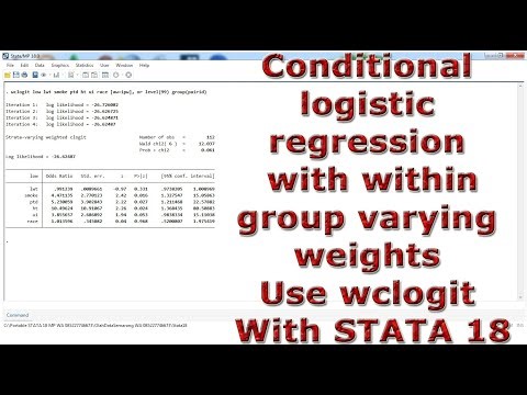 Conditional logistic regression with within-group varying weights Use wclogit With STATA 18