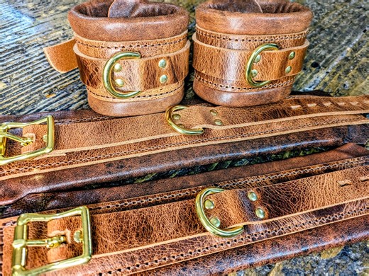 Leather Bondage Restraints Wrist and Ankle Cuffs, Cowboy Cuffs! - Etsy