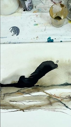 I Made a Giant Pool of Swirling Paint #acrylicink #art #mixedmedia