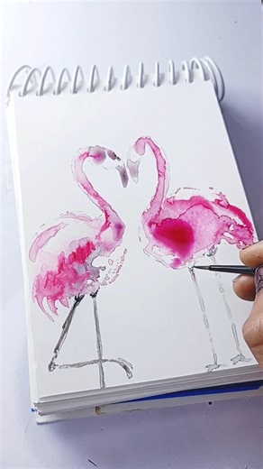 beautiful flamingo bird drawing 😍🤩 #artclass #drawingtutorials #drawing #drawing4kids #easydrawing