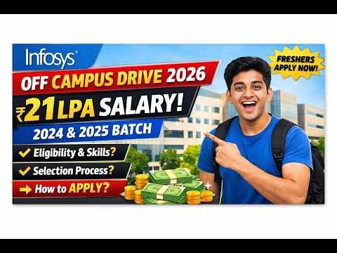 Infosys Off Campus Drive 2026 🔥 21 LPA Salary | Freshers Apply Now (2024/2025 Batch)#Infosys