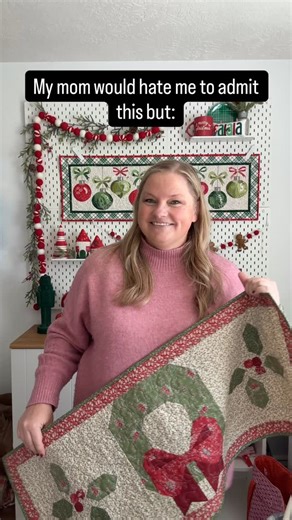 Amy Chappell- sewing patterns that are fast and fun on Instagram: "Life over here isn’t perfect. Lots of messes and mess ups. But I will say it gets significantly better when I make sure to protect my sewing time. And I often let go of “expectations “ to make it happen. What’s something that would be on your “please don’t tell my mom” list? Bow-tiful Wreath Table Runner pattern available in my Etsy shop. Comment WREATH for the link."