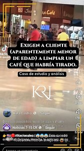 Caso en Mall Oxígeno Este es un caso delicado... que requiere análisis profundo pues hay muchos factores, revisar si es persona menor de edad, el comercio y su actuación... A pesar que muchos y muchas aplauden al comercio, los comercios pueden controlar y detener acciones que realicen consumidores, podrían pedir recoja la basura, pero ¿ponerles a limpiar? Es una linea muy delgada que se deben revisar si el comercio se extralimito, por ejemplo con animales se da como lineamiento limpiar las heces