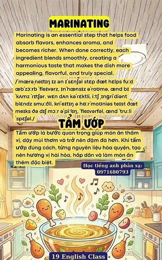 Tẩm ướp tiếng Anh là gì? #vocabulary #19english #studywith #hoctienganh #studywithme #tienganh