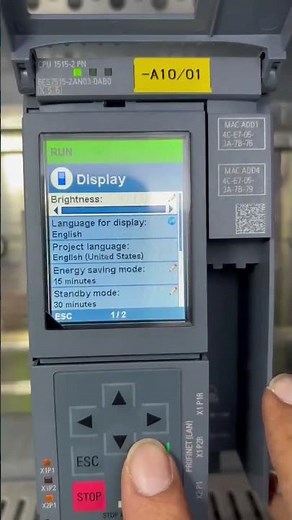 SIEMENS S7-1515 PLC DISPLAY BRIGHTNESS INCREASE