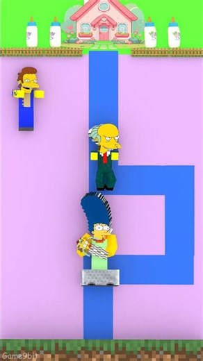 Help Marge Simpson find the shortest path for Maggie to go home and drink milk!