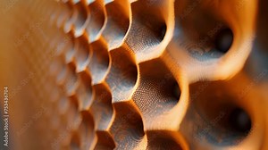 A closeup of an acoustic panel designed to absorb sound and improve acoustics in the home theater creating a more immersive and authentic sound experience.