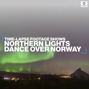 40K views · 509 reactions | NORWAY'S AURORA: Time-lapse footage shows the shimmering northern lights dancing across the skies above Norway. https://abcn.ws/3dNmVKv | ABC News | Facebook